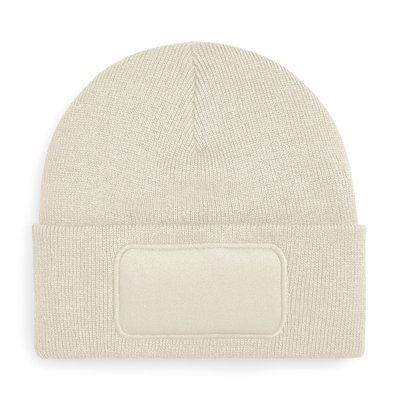 Gorro con parche frontal Beige