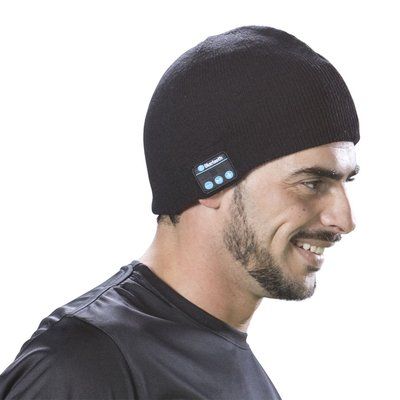 Gorro de poliéster con conexión bluetooth