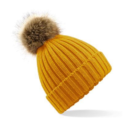 Gorro con Pompón Extraíble Mustard