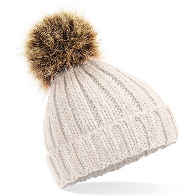 Gorro con Pompón Extraíble Oatmeal