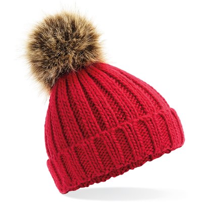 Gorro con Pompón Extraíble Rojo