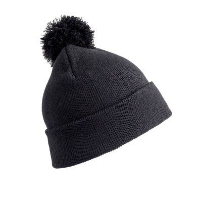 Gorro pompón grueso Black