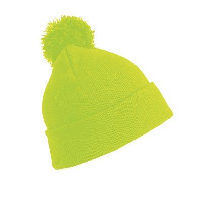 Gorro pompón grueso Fluorescent Yellow