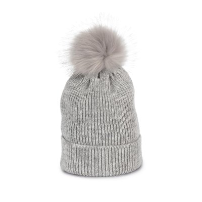 Gorro con pompón hilo reciclado