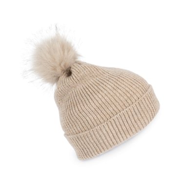 Gorro con pompón hilo reciclado