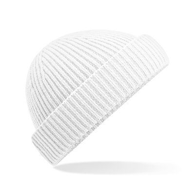 Gorro punto acanalado White