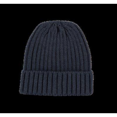 Gorro de punto canalé con dobladillo Navy