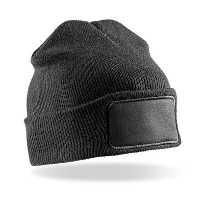 Gorro punto con Parche frontal Black