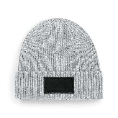 Gorro de punto con parche Light Grey / Black