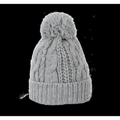 Gorro de punto y pompom Alloy Grey Heather