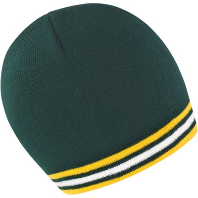 Gorro a rayas Green / Gold / White