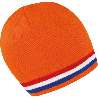 Gorro a rayas Orange / Red / White / Blue