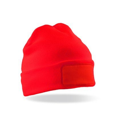 Gorro reciclado con parche de algodón Red