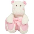 Hipopótamo de peluche con manta Rosa / Blanco