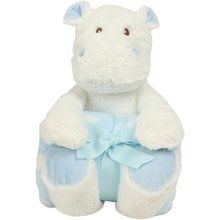 Hipopótamo de peluche con manta White / Blue