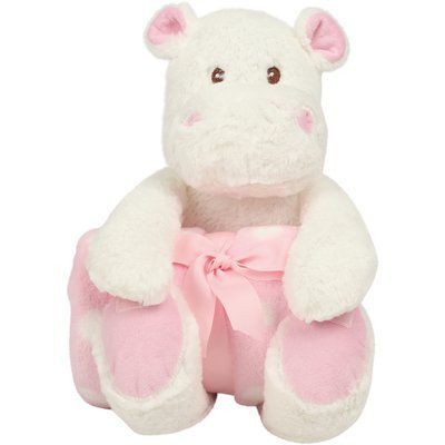 Hipopótamo de peluche con manta White / Pink