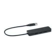 Hub USB-C 4 Puertos 22cm Cable Negro
