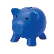 Hucha de cerdito en pvc con tapon Azul