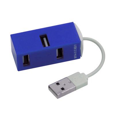 HUB 4 Puertos USB 2.0 Compacto Azul