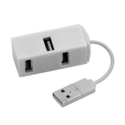 HUB 4 Puertos USB 2.0 Compacto Blanco