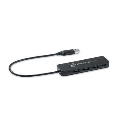 Hub USB-C 4 Puertos 22cm Cable