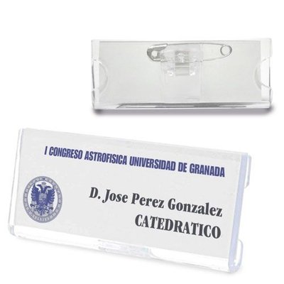 Identificador 7cm con Imperdible y Pinza