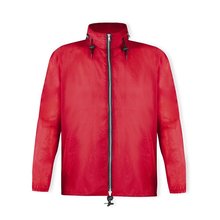 Impermeable de poliéster capucha y bajo ajustables Rojo M