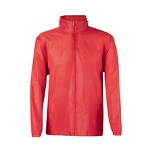 Impermeable de poliéster con capucha y bolsillos laterales Roj M/L