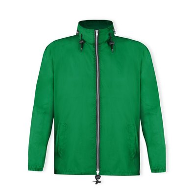 Impermeable de poliéster capucha y bajo ajustables Verde L