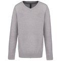 Jersey cuello de pico niños Grey Melange 8/10 ans