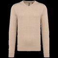 Jersey Punto cuello de pico hombre Beige heather M