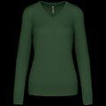 Jersey de punto cuello de pico para mujer Forest Green M