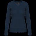 Jersey de punto cuello de pico para mujer Navy XS