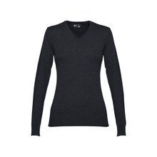 Jersey con escote de pico para mujer Negro L