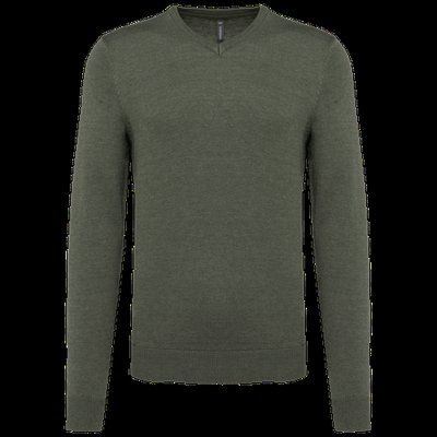 Jersey Punto cuello de pico hombre Green Marble Heather 3XL