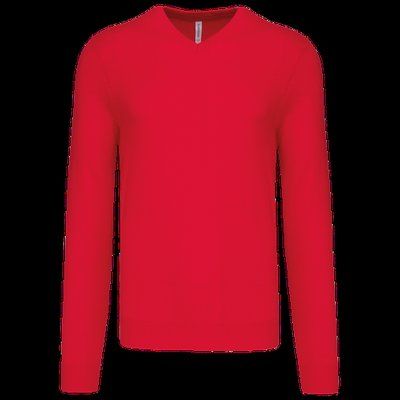 Jersey Punto cuello de pico hombre Red S