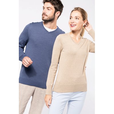 Jersey de punto cuello de pico para mujer