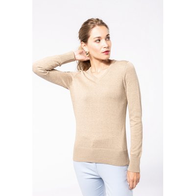 Jersey de punto cuello de pico para mujer