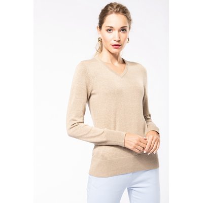 Jersey de punto cuello de pico para mujer