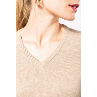 Jersey de punto cuello de pico para mujer