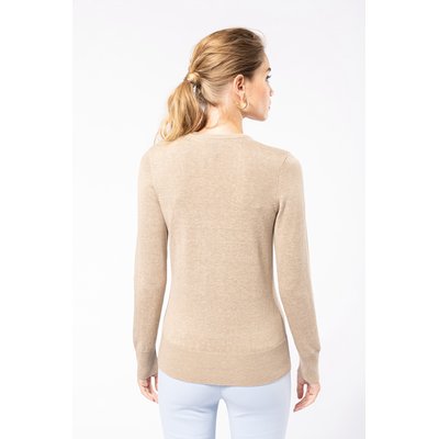 Jersey de punto cuello de pico para mujer