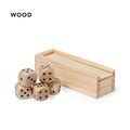 Juego de dados madera natural con estuche