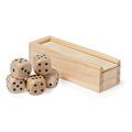 Juego de dados madera natural con estuche