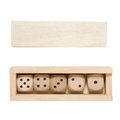 Juego de dados madera natural con estuche