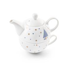 Juego de té de porcelana navideño Blanco