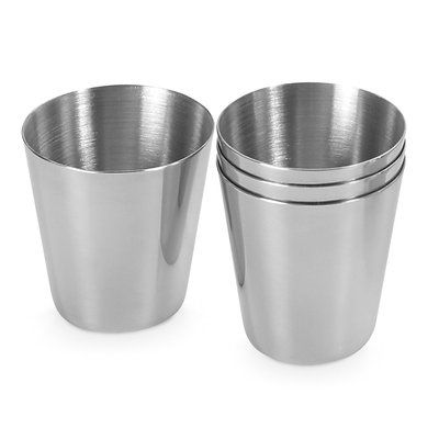 Juego de 4 vasos de 25mL acero inox