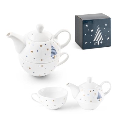 Juego de té de porcelana navideño