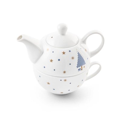 Juego de té de porcelana navideño