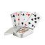 Juego de cartas de póker en caja de metal Plata
