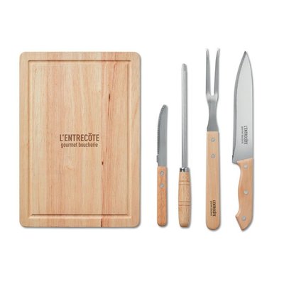 Kit Barbacoa Inox con Tabla Madera